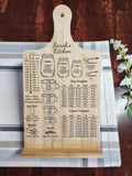 Bamboo Chef's Easel, Cookbook Stand, iPad Tablet Holder, Imperial Metric Conversions, Kitchen Recipe Board, Laser Engraved Decor, Custom