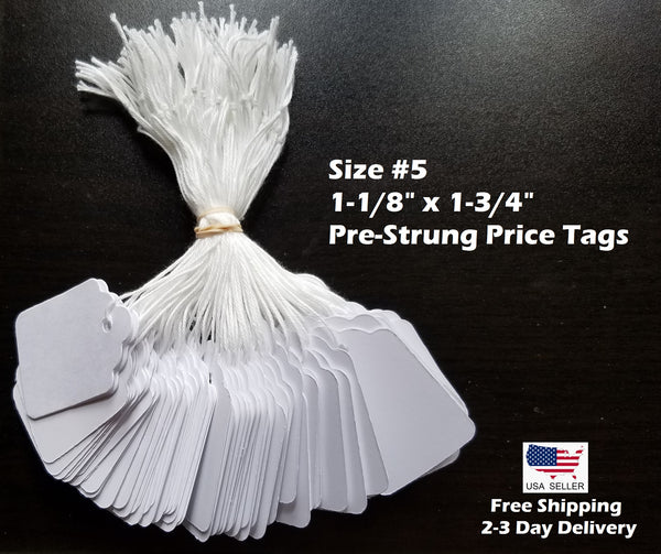 Blank White Price Tags, Strung – Stringfellow LLC