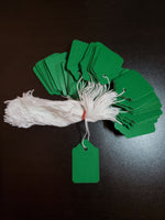 Colored #5 Strung Merchandise Tags - Red, Yellow and Green