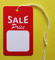 Sale Price Tags, Red/White - Strung or Unstrung